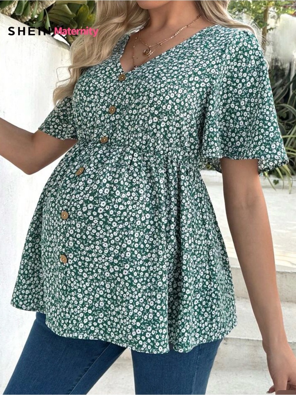 SHEIN Maternity Floral Shirt Size XL